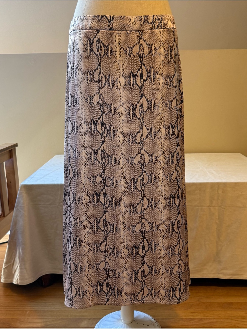 Mango Snake Print Satin Maxi Skirt